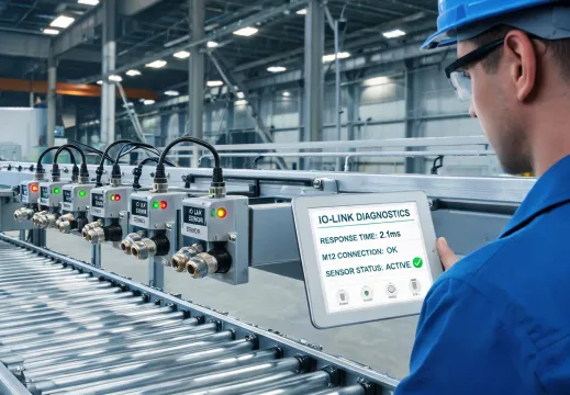 Automation line with IO-Link sensors